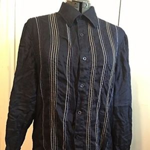 Nanibon Navy Blue 100% Flax Lino Linen Made Italy